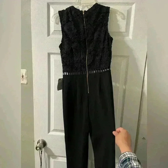 LOVE X DESIGN Lace & Lattice Black Jumpsuit (NWT) B93 - Picture 5 of 11